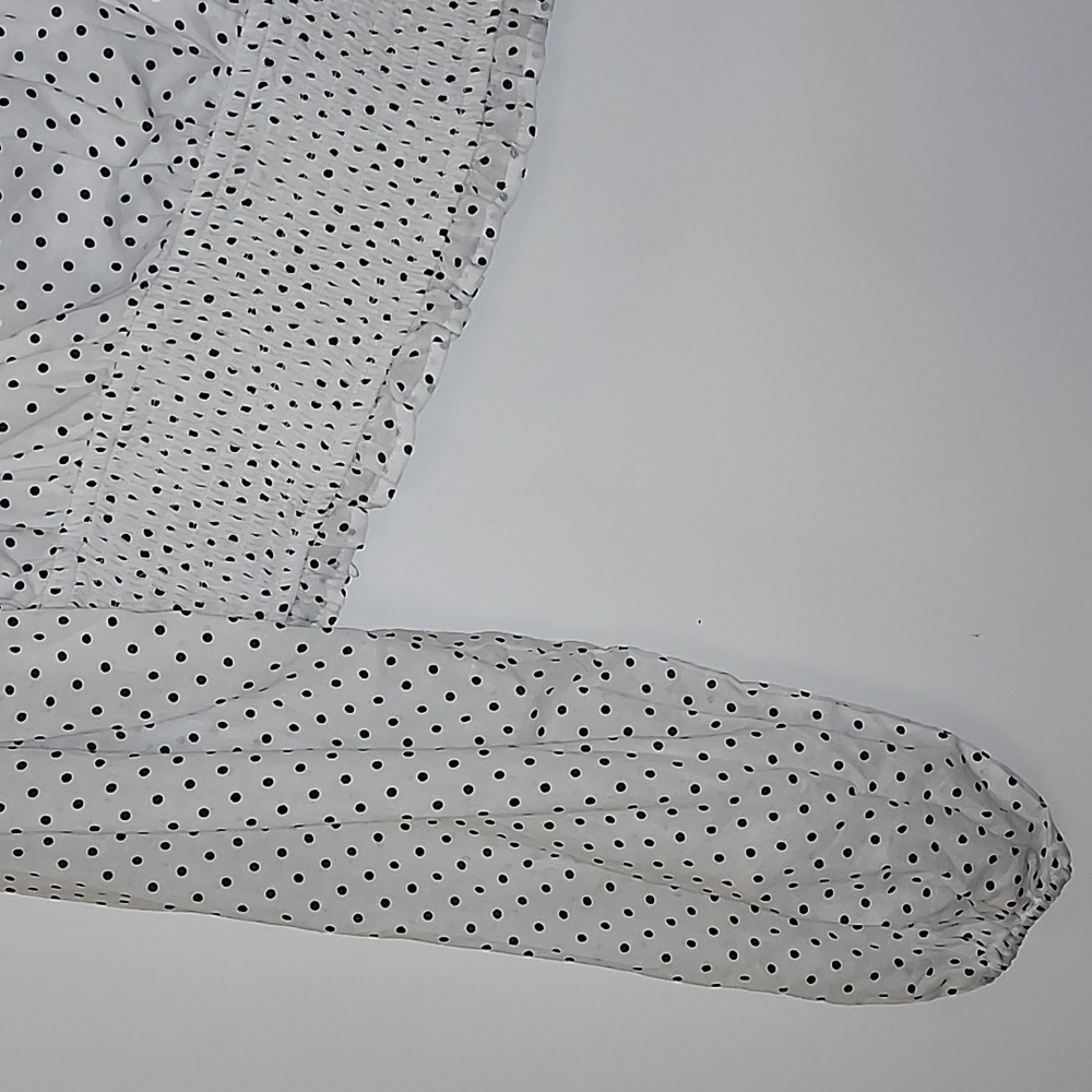 Revolve Majorelle Tate Smocked Long Sleeve Polkadotz Puff Sleeve CottageTop Sz S - Picture 8 of 16